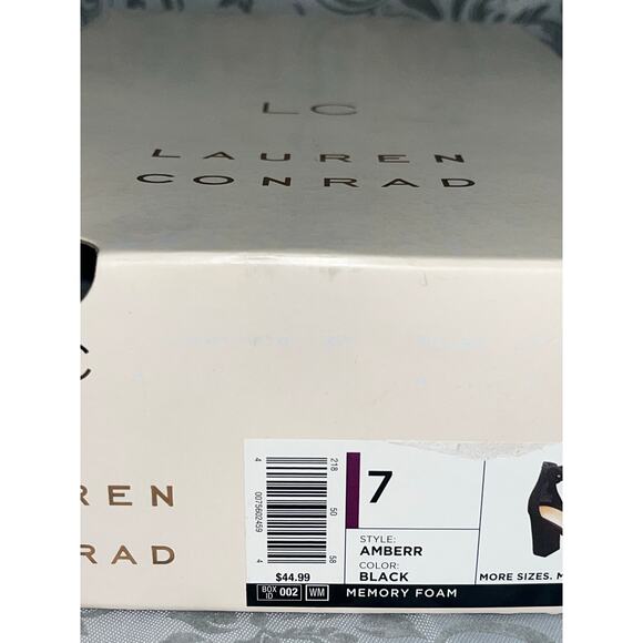 LC Lauren Conrad Amberr Women’s Block Heel Sandals Black Size 7 - Picture 4 of 5